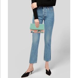 Rachel Pally leather-trimmed clutch